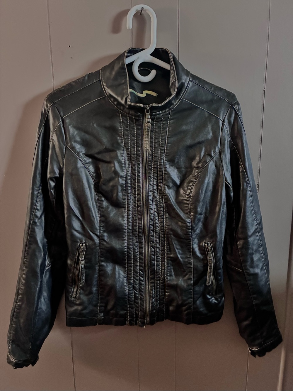 Dark brown leather jacket